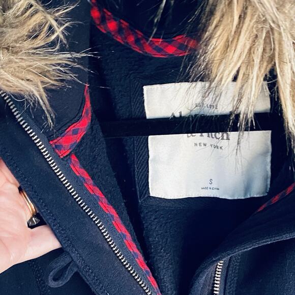 Y2k Abercrombie & Fitch fur Hoodie jacket Bella Swan Twilight style hood 2000s - Picture 7 of 8